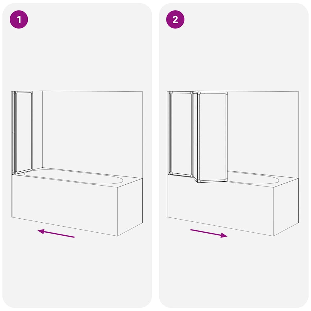 Πτυσσόμενο Διαχωριστικό Μπανιέρας 141 x 132 cm 3 Πάνελ - PAKOBAZAAR