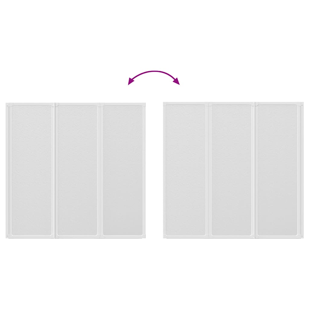 Πτυσσόμενο Διαχωριστικό Μπανιέρας 141 x 132 cm 3 Πάνελ - PAKOBAZAAR