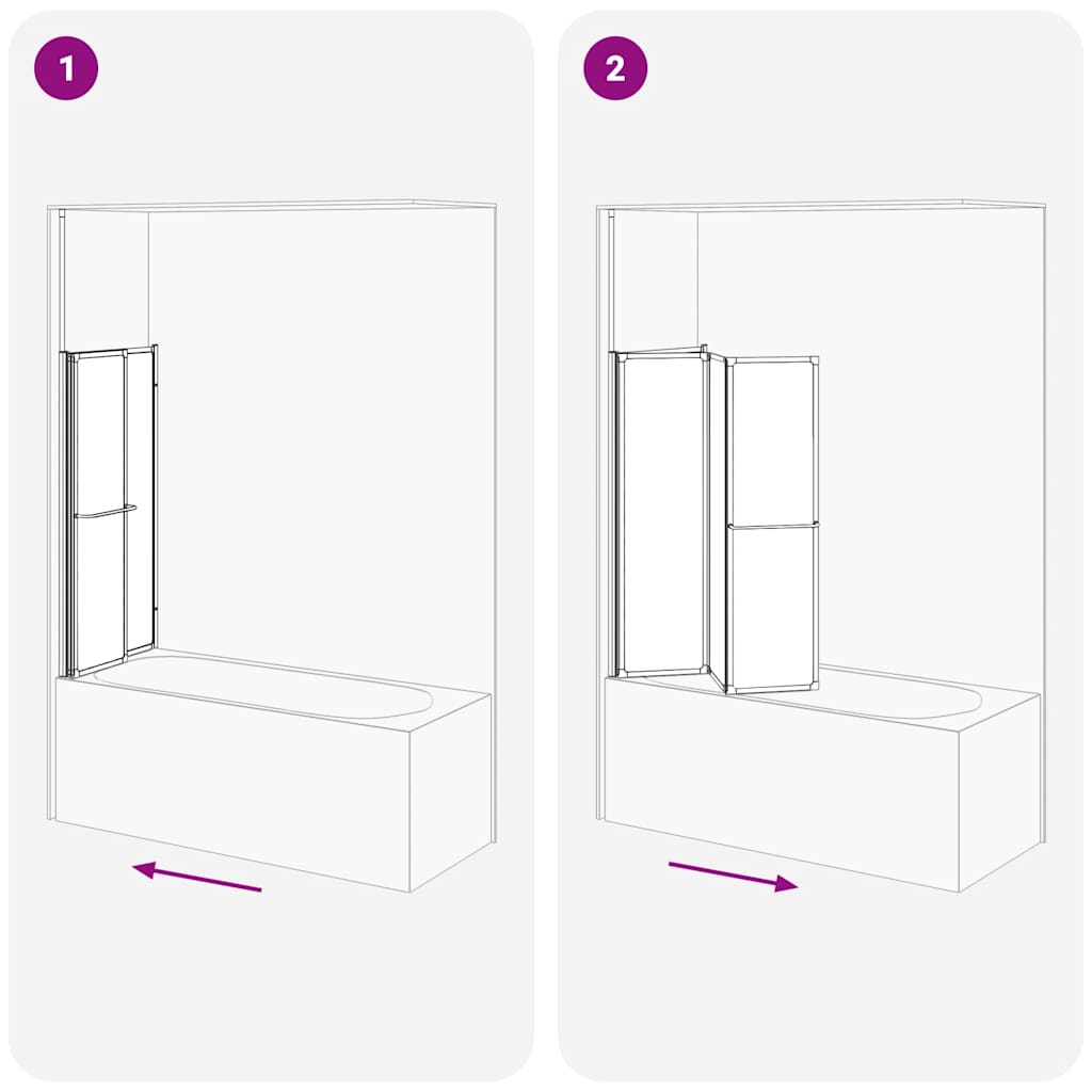 Διαχωριστικό Μπάνιου Επιτοίχιο Σχήμα L 70x120x137εκ 4 Πτυσσόμενα Πάνελ - PAKOBAZAAR