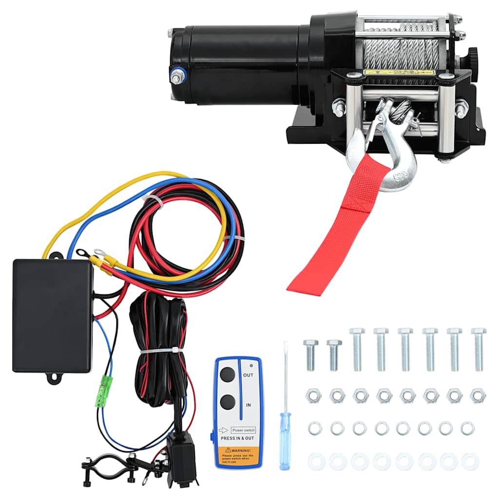 Ηλεκτρικό βαρούλκο 12 V 1360KG με οδηγό Ασύρματο τηλεχειριστήριο - PAKOBAZAAR