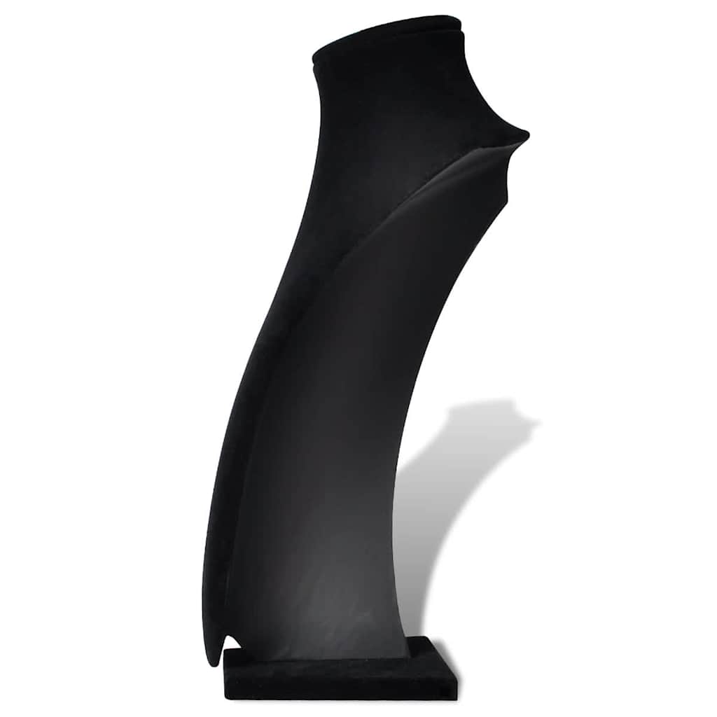 Μπούστο για Κολιέ / Βάση Κοσμημάτων 2 τεμ. Μαύρο 23x11,5x30 εκ Βελουτέ - PAKOBAZAAR