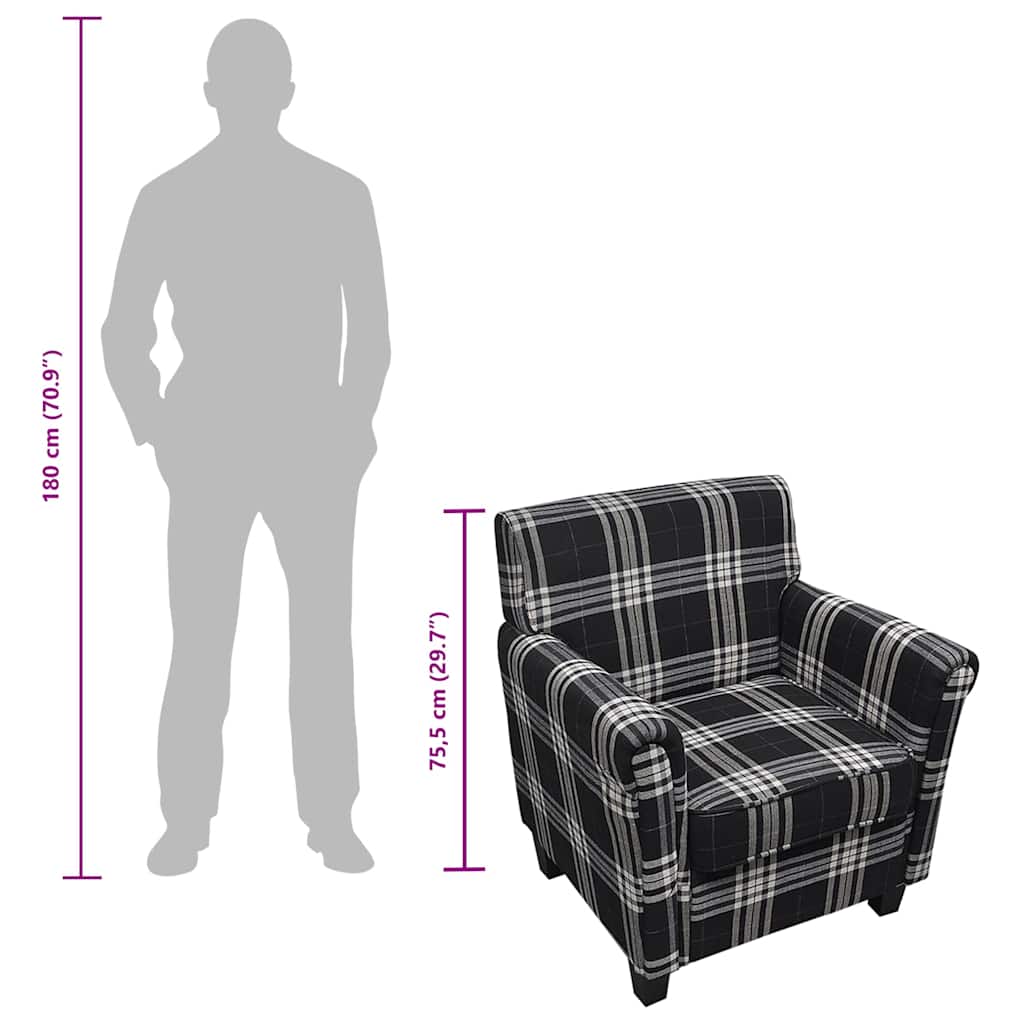 Πολυθρόνα με Μαξιλάρι Μαύρη Υφασμάτινη - PAKOBAZAAR