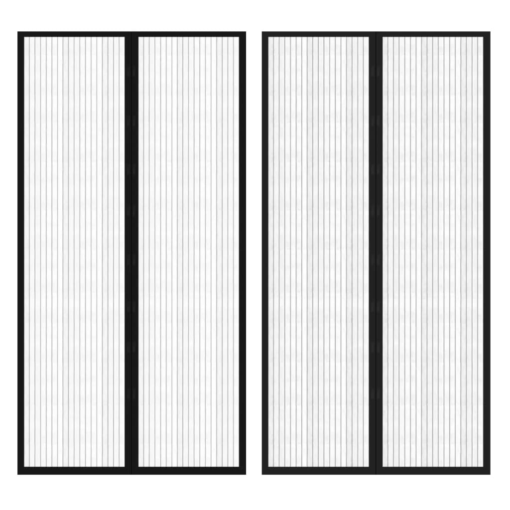 Σίτα για πόρτα με σκρατς 210 x 100 cm 2 τμχ Μαγνητική Μαύρη