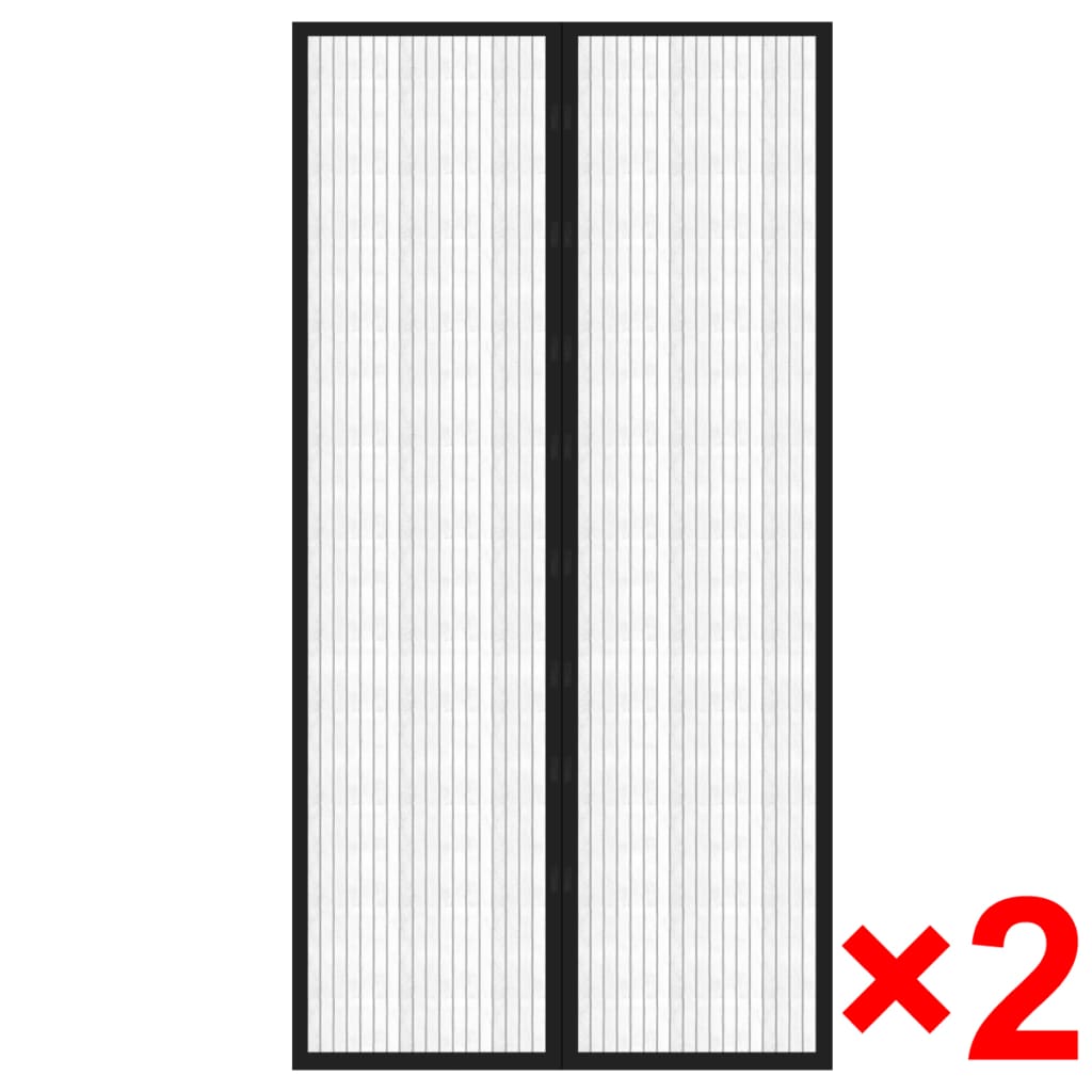 Σίτα για πόρτα με σκρατς 210 x 100 cm 2 τμχ Μαγνητική Μαύρη