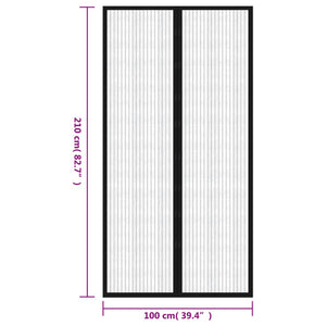 Σίτα για πόρτα με σκρατς 210 x 100 cm 2 τμχ Μαγνητική Μαύρη