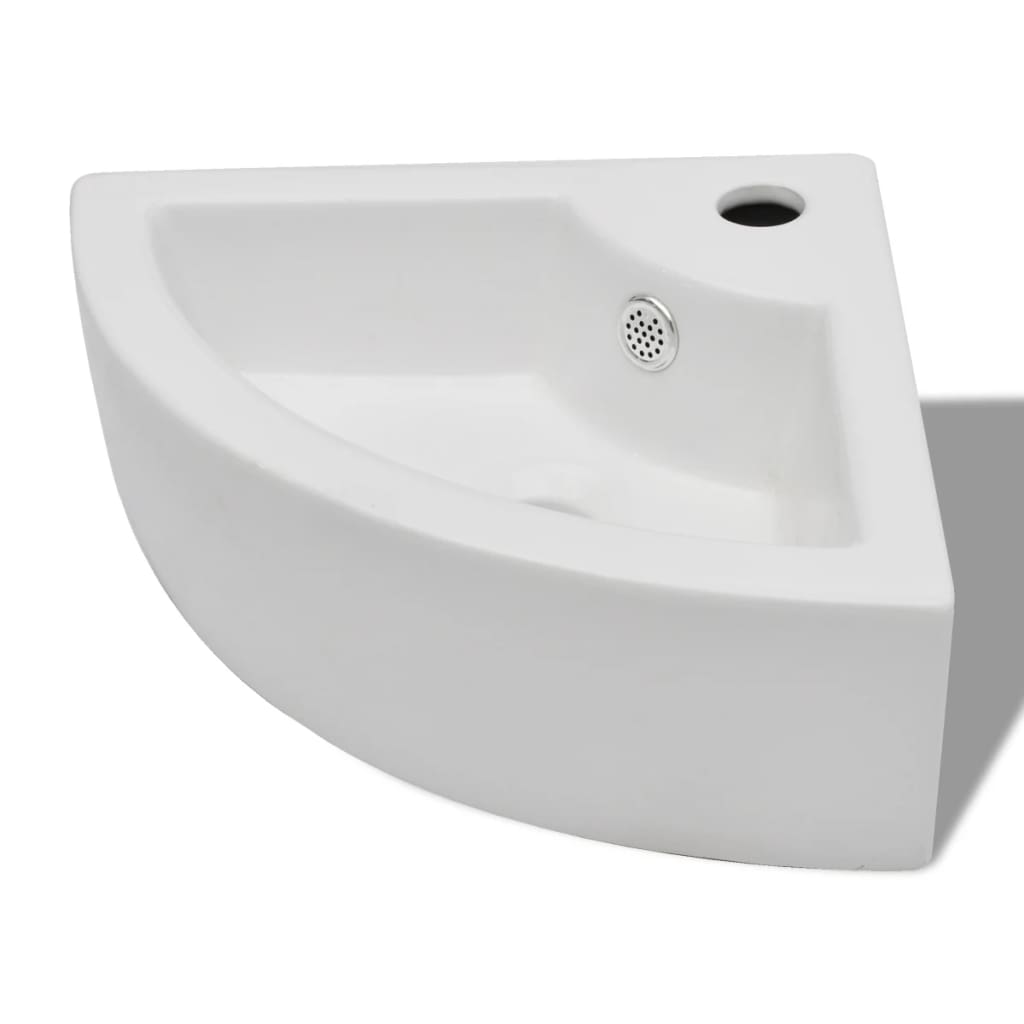 Νιπτήρας με Οπή Υπερχείλισης Λευκός 45 x 32 x 12,5 εκ. - PAKOBAZAAR