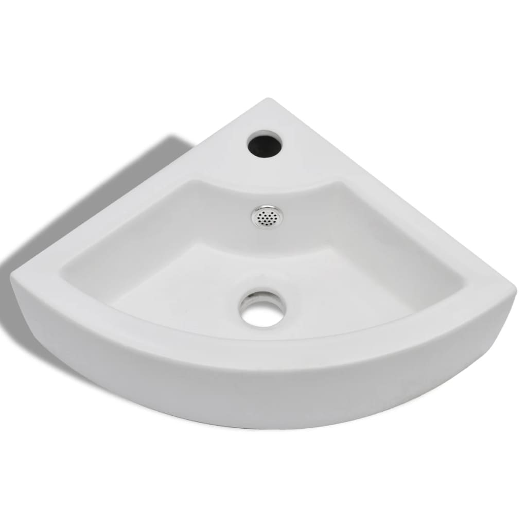 Νιπτήρας με Οπή Υπερχείλισης Λευκός 45 x 32 x 12,5 εκ. - PAKOBAZAAR