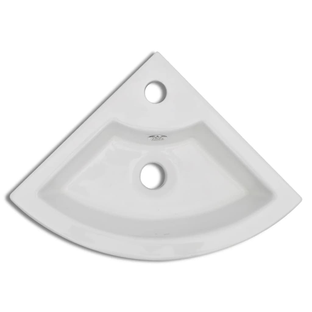 Νιπτήρας με Οπή Υπερχείλισης Λευκός 45 x 32 x 12,5 εκ. - PAKOBAZAAR