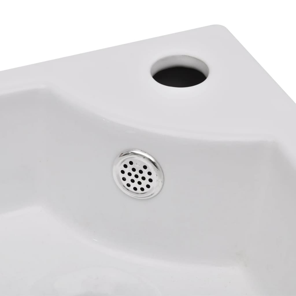 Νιπτήρας με Οπή Υπερχείλισης Λευκός 45 x 32 x 12,5 εκ. - PAKOBAZAAR