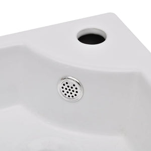 Νιπτήρας με Οπή Υπερχείλισης Λευκός 45 x 32 x 12,5 εκ. - PAKOBAZAAR
