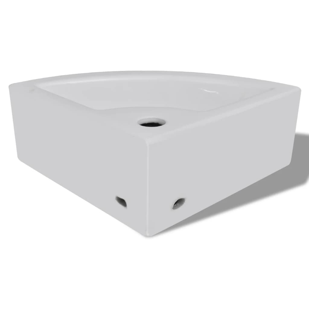 Νιπτήρας με Οπή Υπερχείλισης Λευκός 45 x 32 x 12,5 εκ. - PAKOBAZAAR