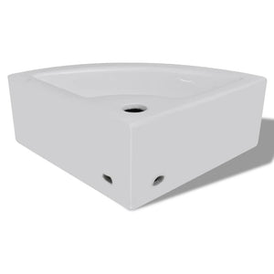 Νιπτήρας με Οπή Υπερχείλισης Λευκός 45 x 32 x 12,5 εκ. - PAKOBAZAAR
