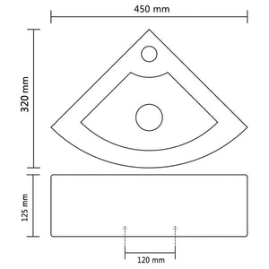 Νιπτήρας με Οπή Υπερχείλισης Λευκός 45 x 32 x 12,5 εκ. - PAKOBAZAAR