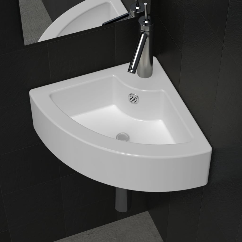 Νιπτήρας με Οπή Υπερχείλισης Λευκός 45 x 32 x 12,5 εκ. - PAKOBAZAAR