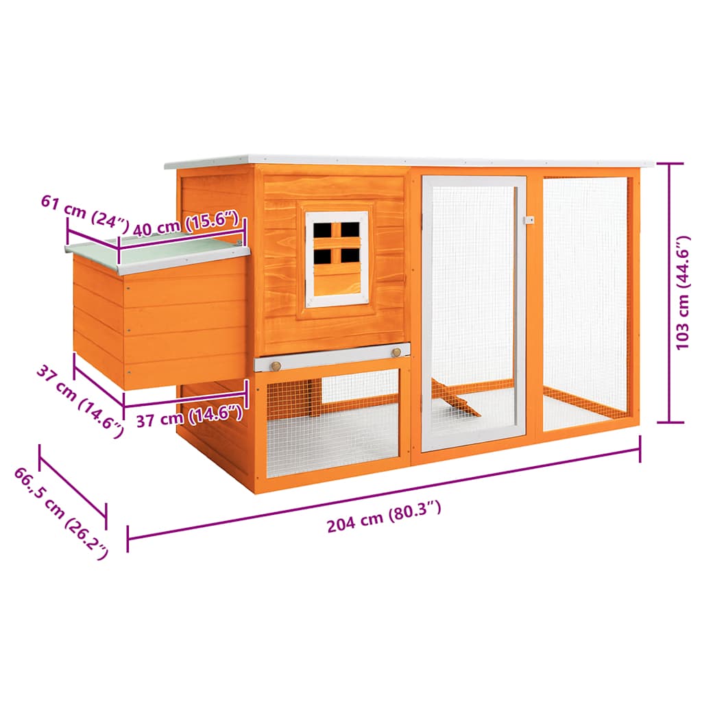 Κοτέτσι Εξωτερικού Χώρου με 1 Σημείο Συλλογής Αυγών Ξύλινο - PAKOBAZAAR