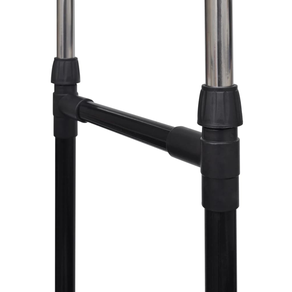 Κρεμάστρα Ρούχων Δαπέδου Διπλή Ρυθμιζόμενη με 4 Ροδάκια - Pakobazaar