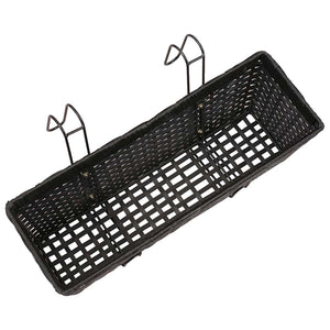 Σετ 2 τμχ Τραπεζοειδής Ζαρντινιέρα Rattan 50 cm Μαύρο