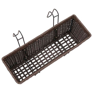 Σετ 2 τμχ Τραπεζοειδής Ζαρντινιέρα Rattan 50 cm Καφέ