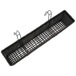 Σετ 2 τμχ Τραπεζοειδής Ζαρντινιέρα Rattan 80 cm Μαύρο