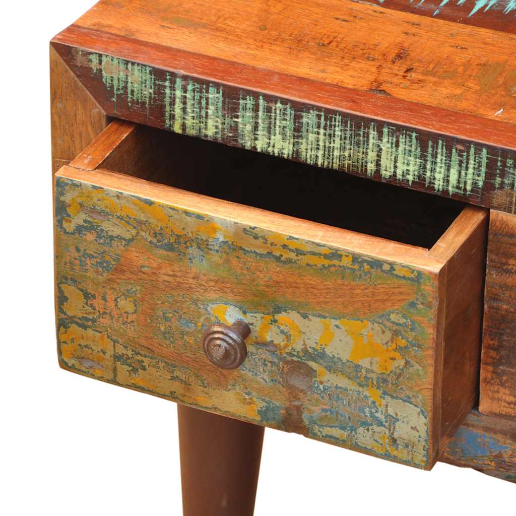 Τραπεζάκι Σαλονιού 1 Συρτάρι/Καμπυλωτή Άκρη Ανακυκλωμένο Ξύλο - PAKOBAZAAR