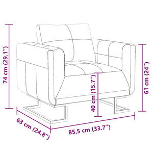 Πολυθρόνα Cube Μαύρη από Συνθετικό Δέρμα με Πόδια Χρωμίου - PAKOBAZAAR