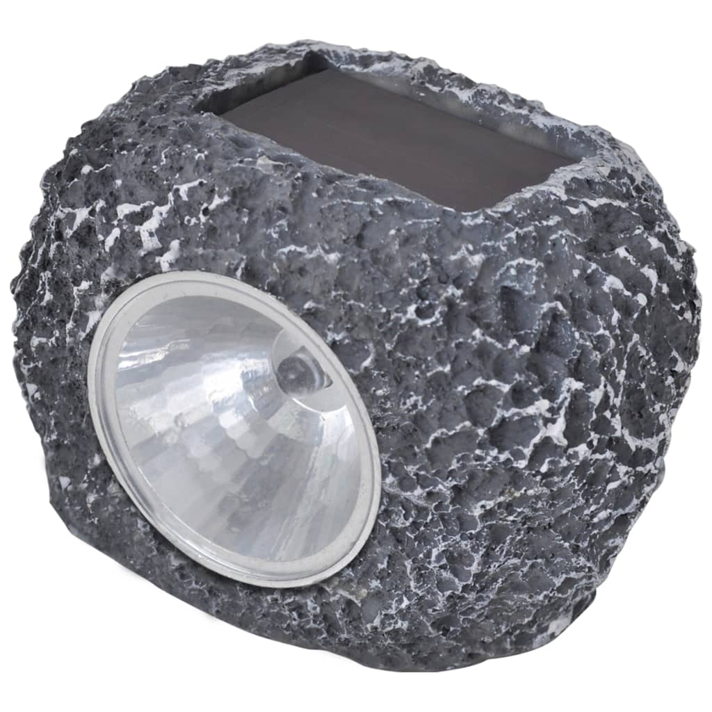 Outdoor Φωτιστικό Ηλιακό LED με Σποτάκια 12 Τεμ. Σχήμα Πέτρας - Pakobazaar