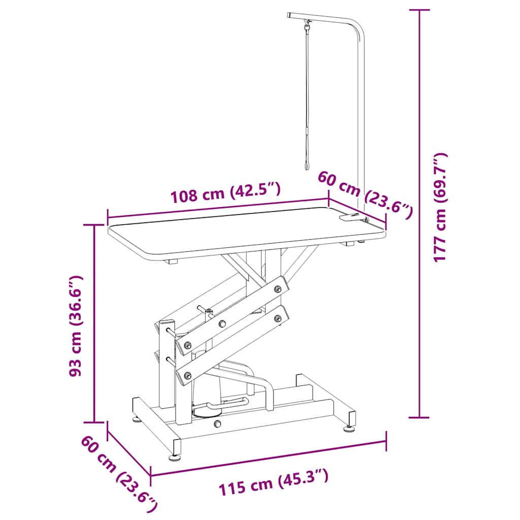 Τραπέζι Καλλωπισμού για Κατοικίδια Ρυθμιζόμενο Περιστρεφόμενο - PAKOBAZAAR
