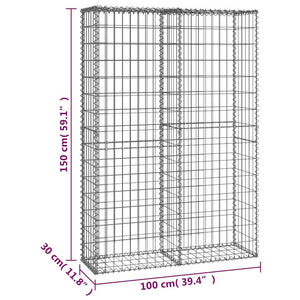 Συρματοκιβώτιο με Καπάκια 150 x 100 x 30 εκ. Γαλβανισμένο Σύρμα - PAKOBAZAAR