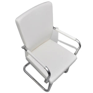 Καρέκλες Τραπεζαρίας «Πρόβολος» 6 τεμ. Λευκές Συνθετικό Δέρμα - PAKOBAZAAR