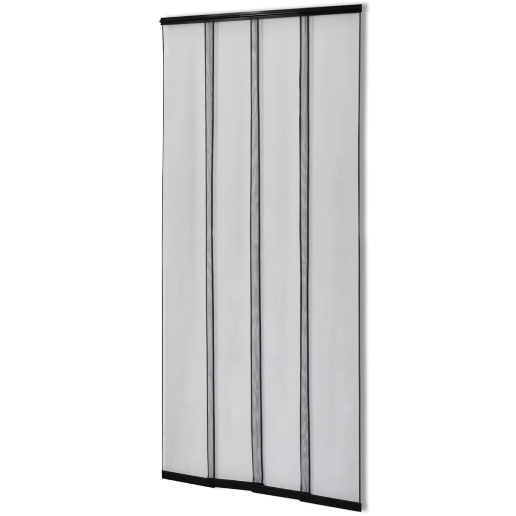 Σήτα Πόρτας με Κουρτίνα 4 Τεμαχίων Μαύρη 220 x 100 εκ. από Πολυεστέρα