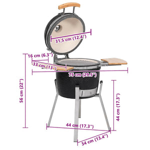 Κεραμική ψησταριά μπάρμπεκιου Kamado 33 cm - Pakobazaar