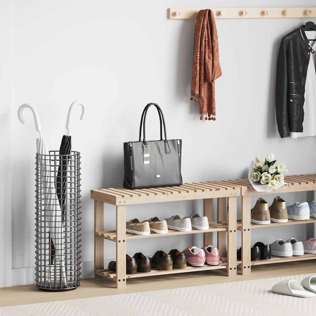 Ραφιέρα Παπουτσιών / Πάγκοι 2 σε 1 από Μασίφ Ξύλο Ελάτης - PAKOBAZAAR