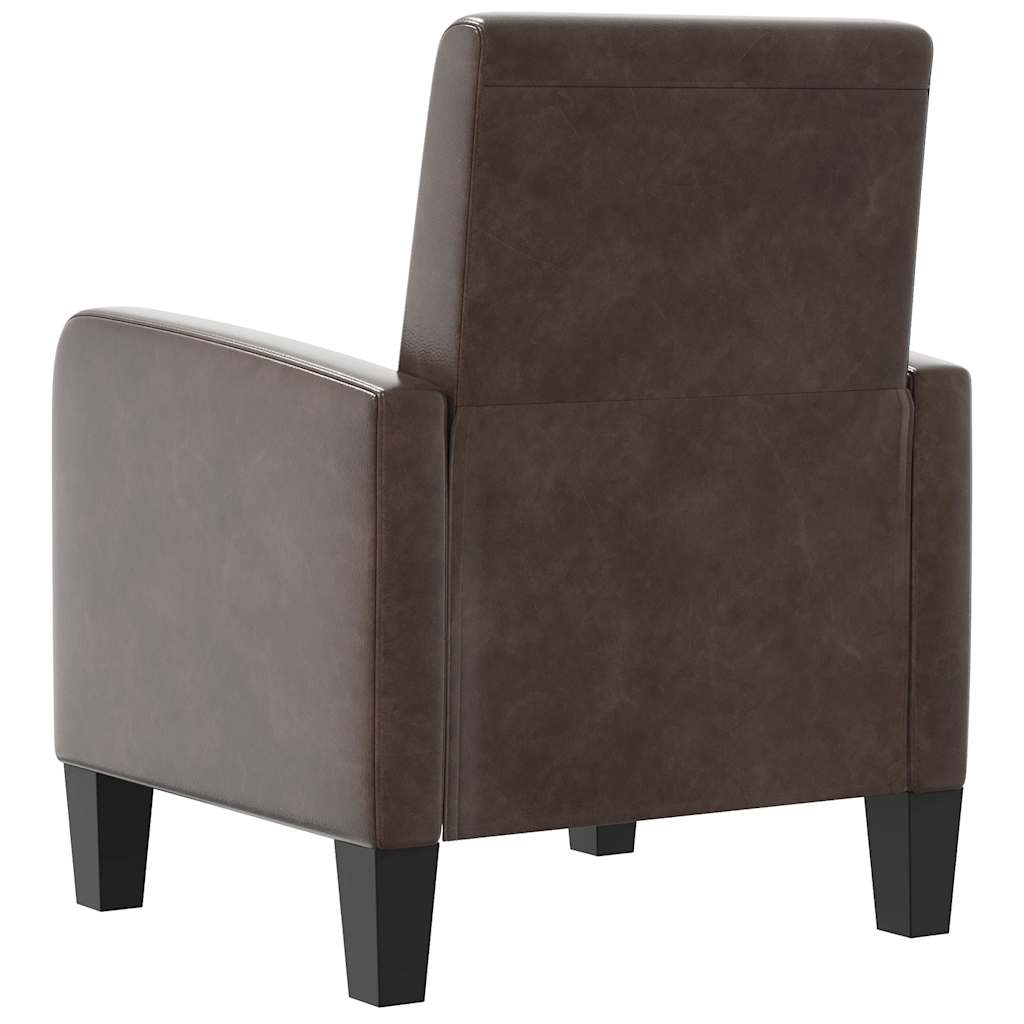 Πολυθρόνα Καφέ από Συνθετικό Δέρμα - PAKOBAZAAR