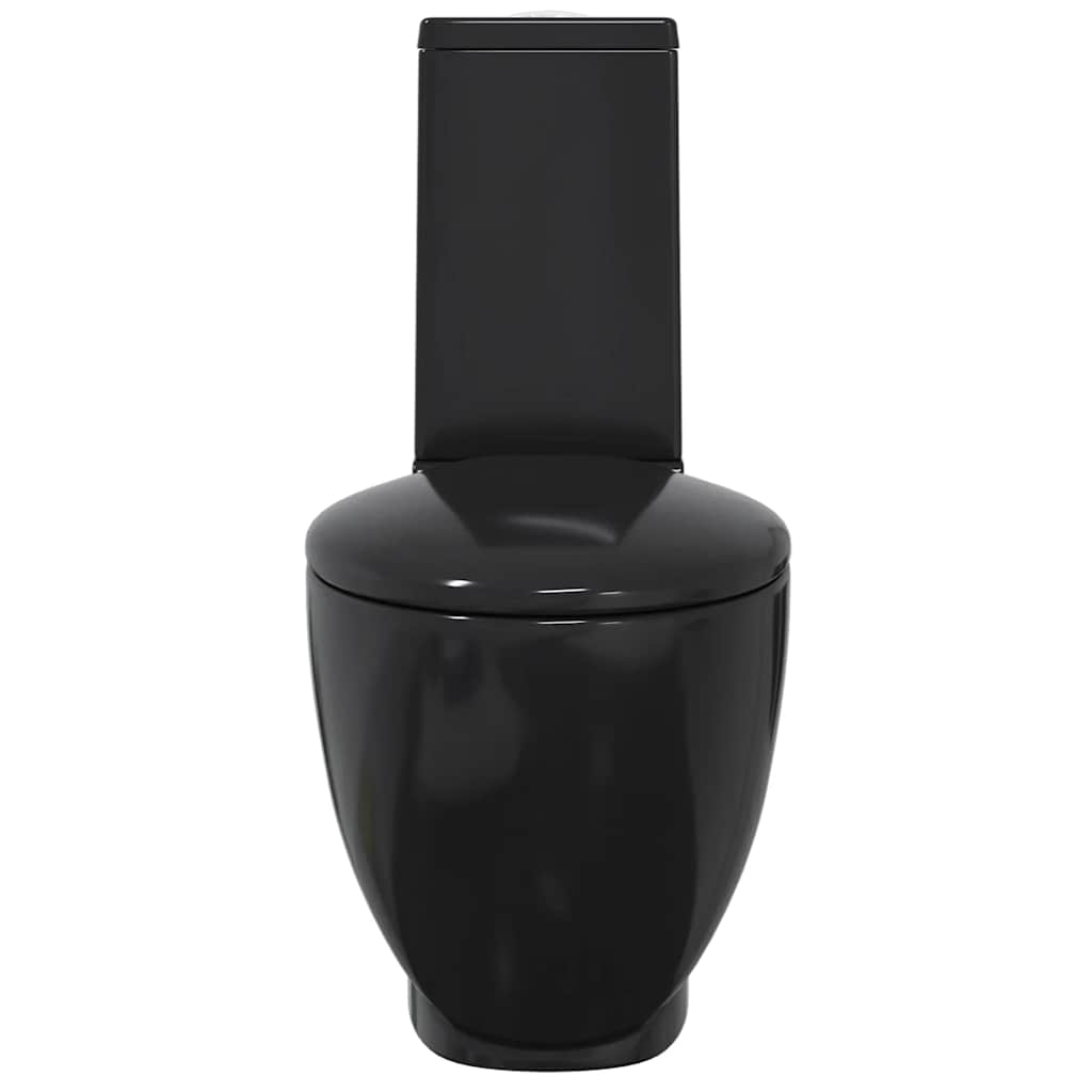 Λεκάνη Τουαλέτας Στρογγυλή Ροή Νερού Κάτω Μέρος Μαύρη Κεραμική - PAKOBAZAAR