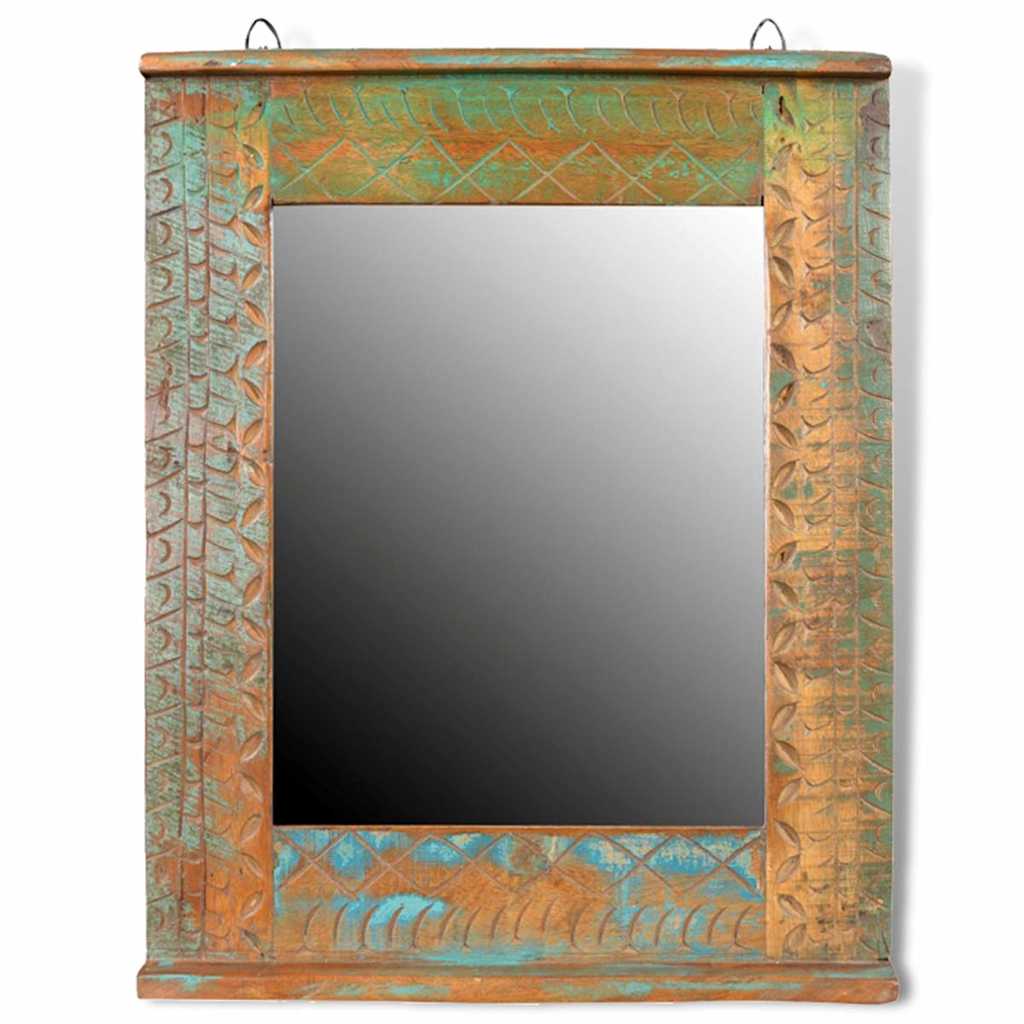 Ντουλάπι μπάνιου Ανακυκλωμένο μασίφ ξύλο Σετ με καθρέφτη - PAKOBAZAAR