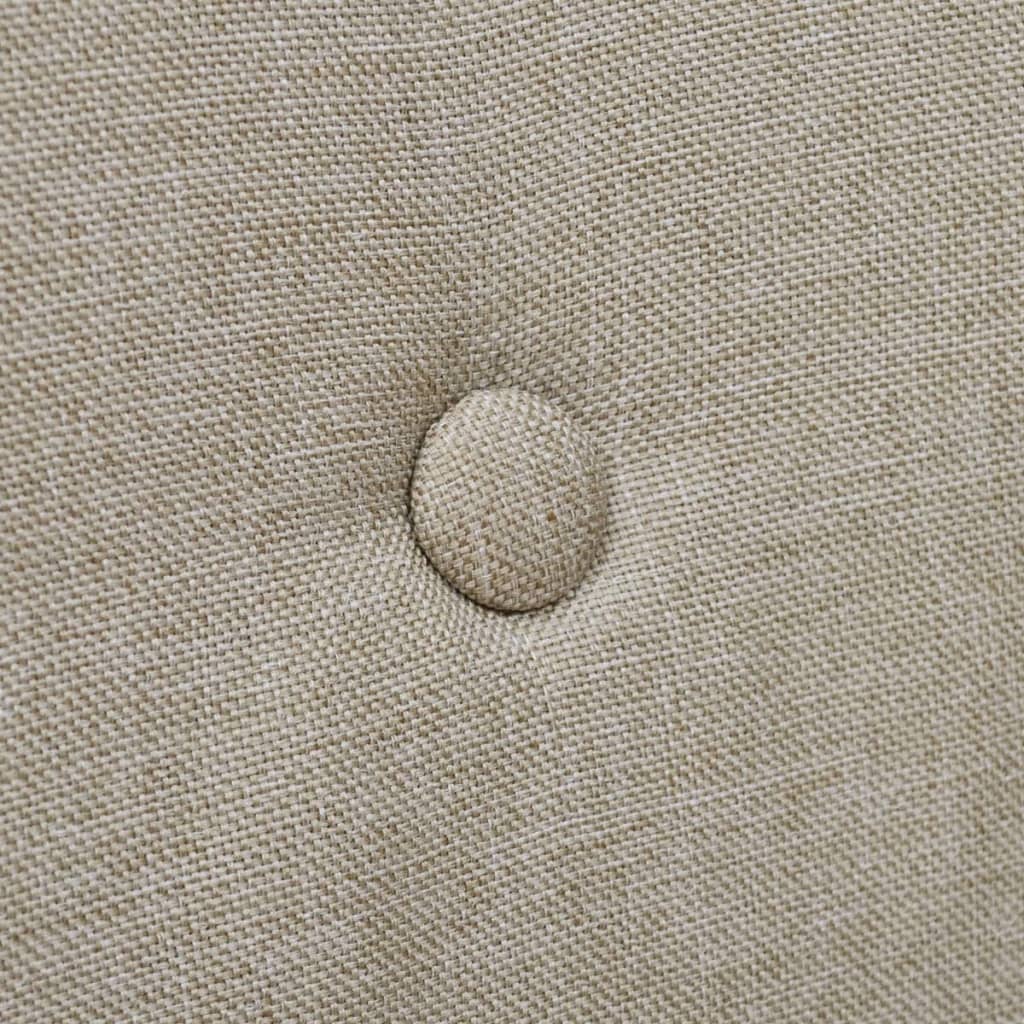 Καρέκλες Τραπεζαρίας 2 τεμ. Μπεζ Υφασμάτινες / Μασίφ Ξύλο Δρυός - PAKOBAZAAR