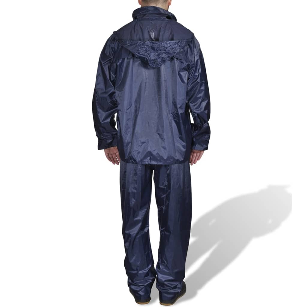 Κοστούμι Αδιάβροχο Ανδρικό 2 Τεμαχίων Ναυτικό Μπλε XXL με Κουκούλα - PAKOBAZAAR