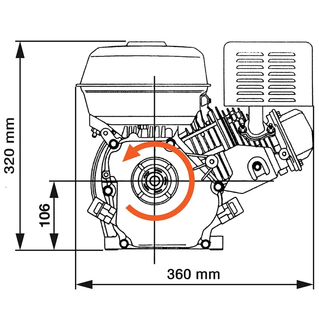 Βενζινοκινητήρας 6,5 HP 4,8 kW Μαύρος - Pakobazaar