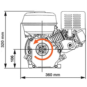 Βενζινοκινητήρας 6,5 HP 4,8 kW Μαύρος - Pakobazaar