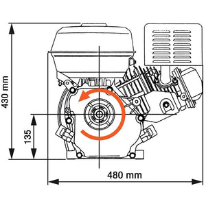 Βενζινοκινητήρας με Ηλεκτρική Εκκίνηση 15 HP 11 kW Μαύρος - PAKOBAZAAR