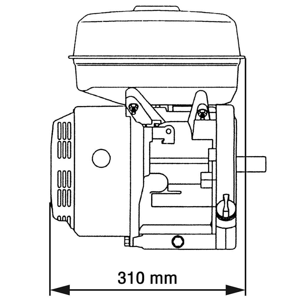 Βενζινοκινητήρας με Ηλεκτρική Εκκίνηση 15 HP 11 kW Μαύρος - PAKOBAZAAR