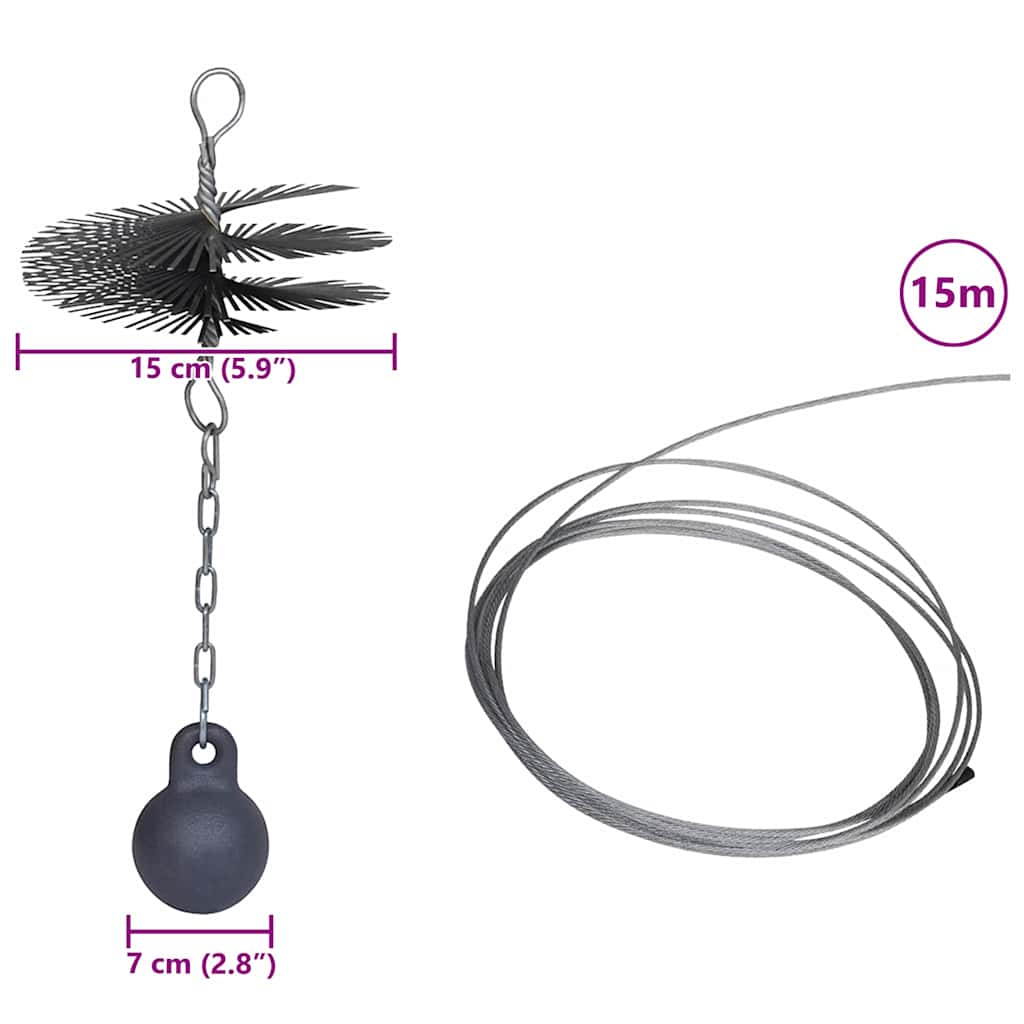 Κυκλική Βούρτσα Καθαρισμού Καμινάδας Φ 15 cm - PAKOBAZAAR