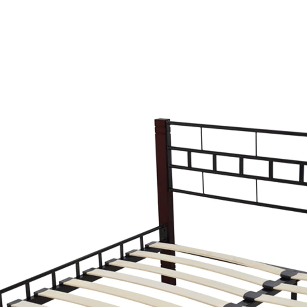 Κρεβάτι Μαύρο 180 x 200 εκ. Μεταλλικό με Στρώμα - Pakobazaar