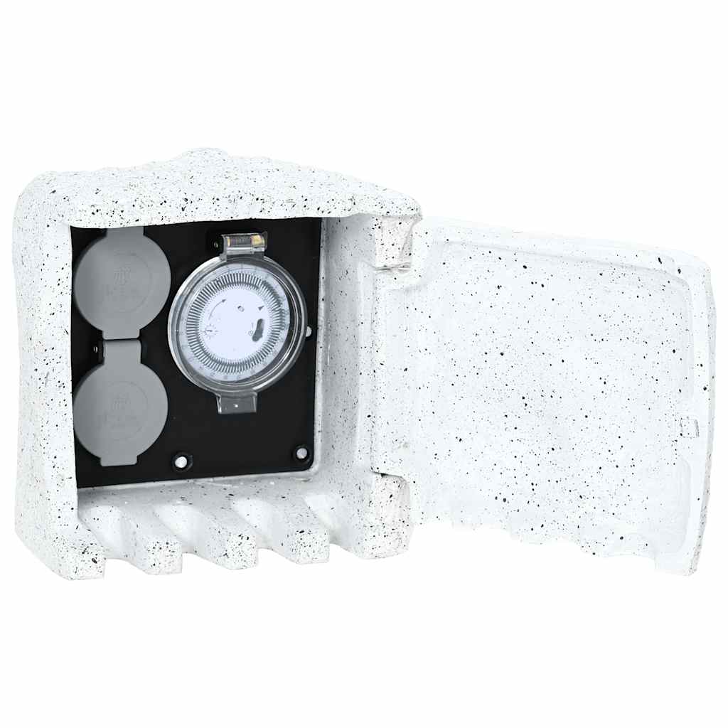 Πρίζα Κήπου Απομίμηση Πέτρας με Χρονοδιακόπτη - Pakobazaar