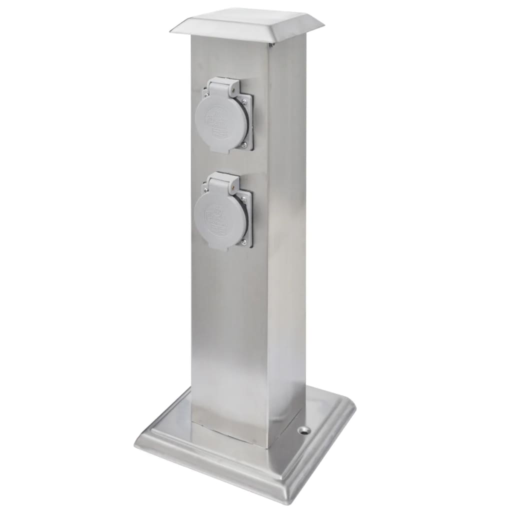 Στύλος Πρίζας Κήπου από Ανοξείδωτο Ατσάλι - Pakobazaar