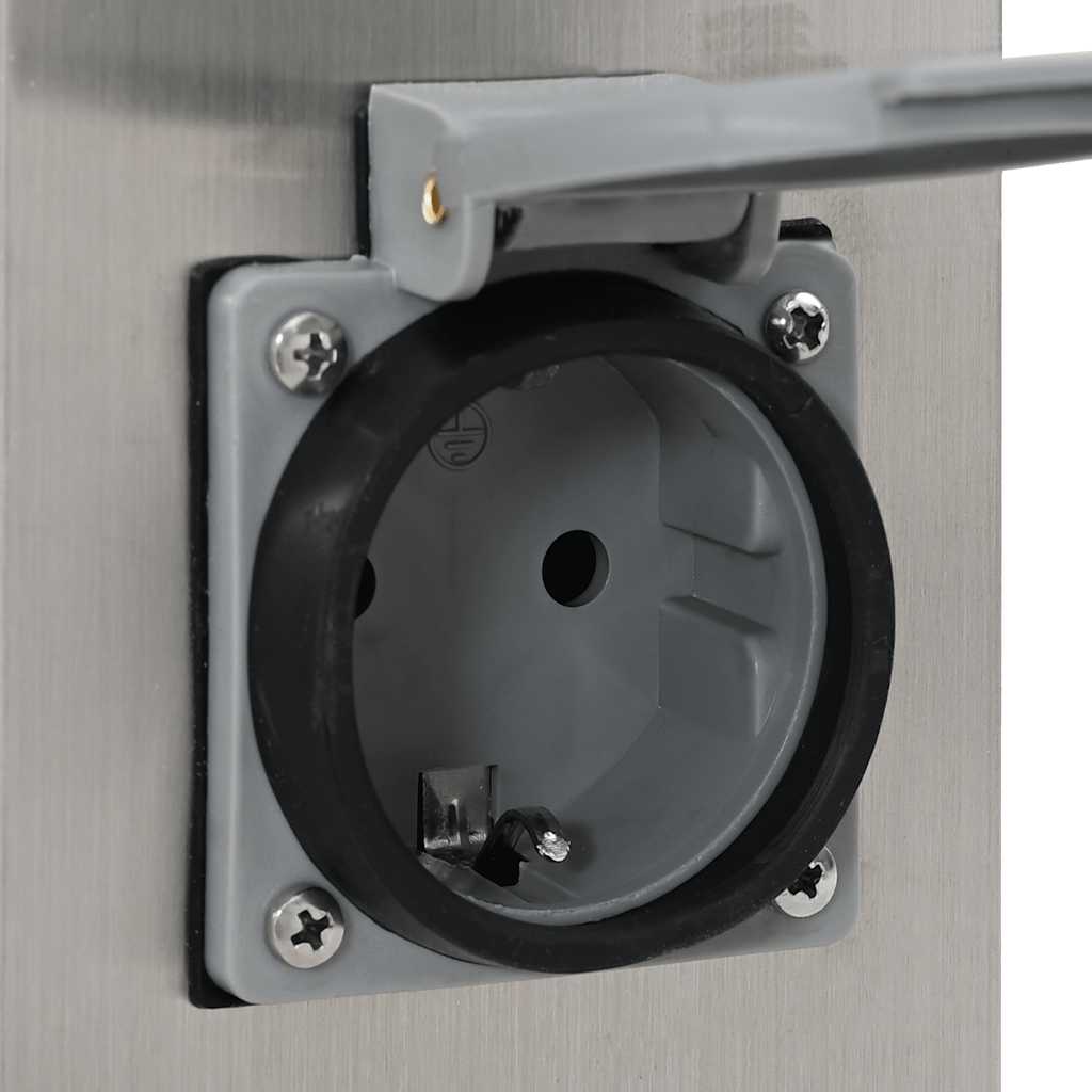 Στύλος Πρίζας Κήπου από Ανοξείδωτο Ατσάλι με Χρονοδιακόπτη - Pakobazaar