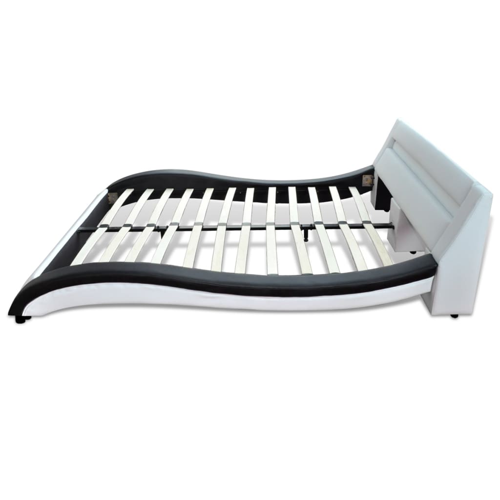 Κρεβάτι με LED 180x200 εκ. από Δερματίνη με Στρώμα Αφρού Μνήμης