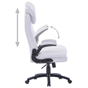 Καρέκλα Περιστρεφόμενη Ρυθμιζόμενη Λευκή από Συνθετικό Δέρμα