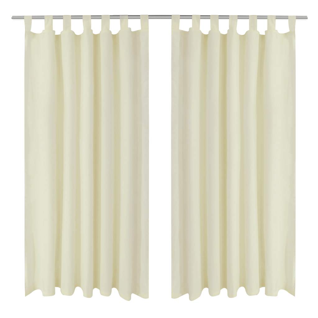 Κουρτίνες με Θηλιές 2 τεμ. Κρεμ 140 x 175 εκ. από Microsatin