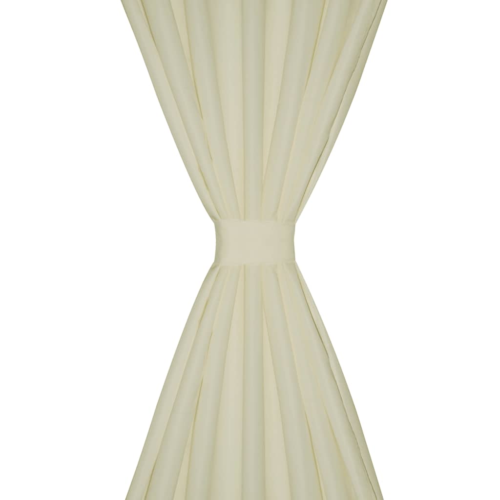 Κουρτίνες με Θηλιές 2 τεμ. Κρεμ 140 x 175 εκ. από Microsatin